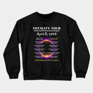 Front Printed Port Clinton Ohio Great American Eclipse Tour April 8, 2024 Crewneck Sweatshirt